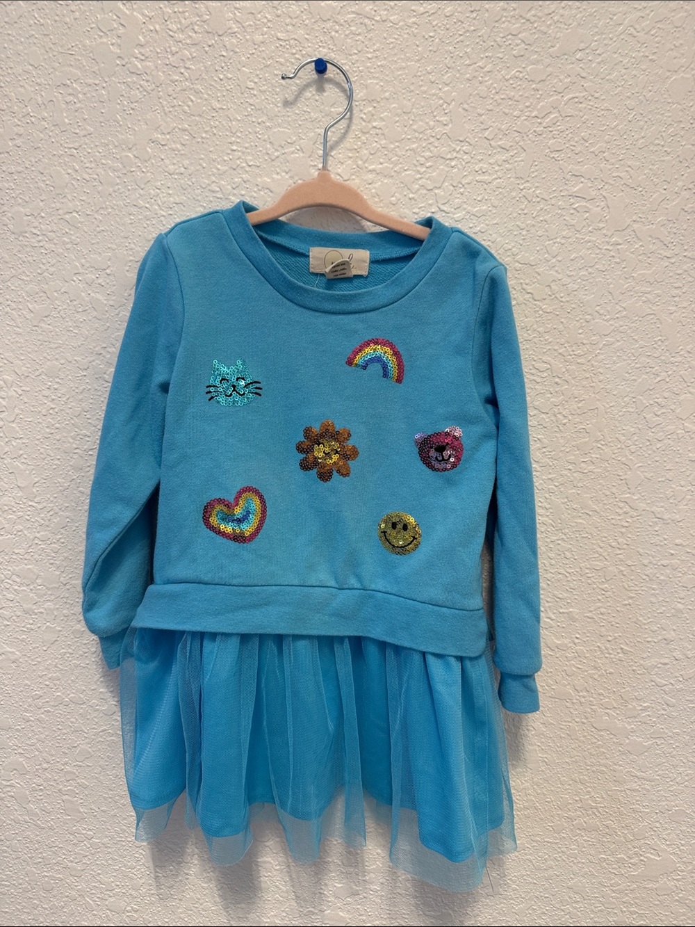 Peek Blue Sequin Patch Tulle Dress